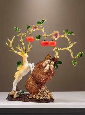 轻奢福鹿摆件客厅玄关装饰