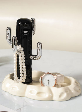 仙人掌钥匙收纳装饰摆件托盘