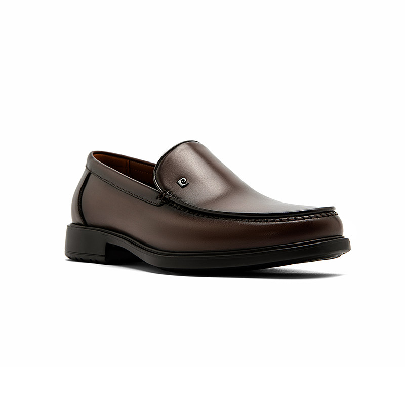 Pierre Cardin/皮尔卡丹25男鞋擦色真皮皮鞋一脚蹬休闲轻底乐福鞋,淘宝优惠券,粉丝福利购,淘宝优惠卷