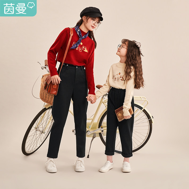 茵曼童装女童裤子装母女装休闲裤 茵曼致汇裤子