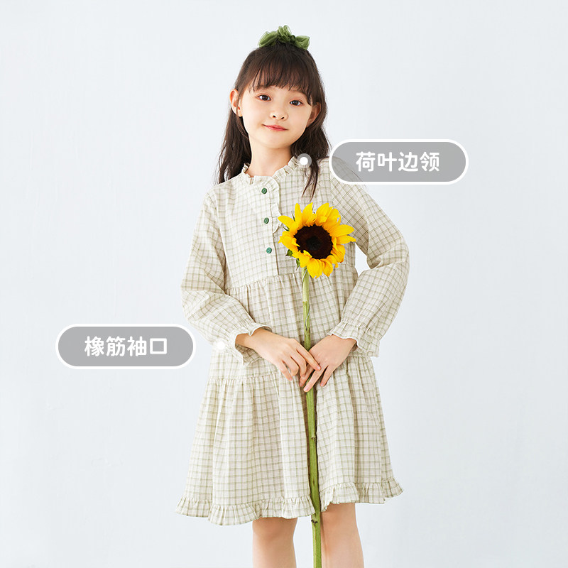 茵曼童装春秋2021新款秋装女童裙子 茵曼致汇亲子装/亲子时装