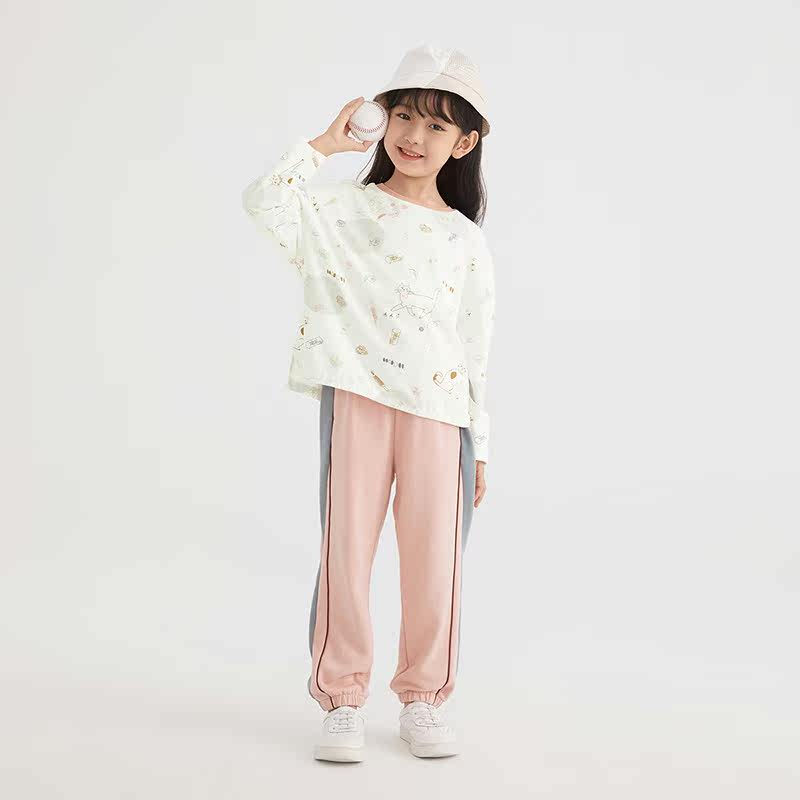 茵曼童装2021年秋季新品女童休闲裤 茵曼致汇裤子
