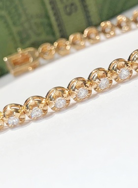 18K玫瑰金镶天然钻石手链高级温柔质感