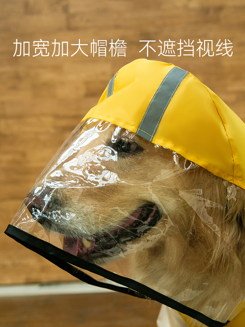 柠檬冰沙英文大狗雨衣金毛萨摩阿拉斯加犬大型犬雨天神器雨衣雨披