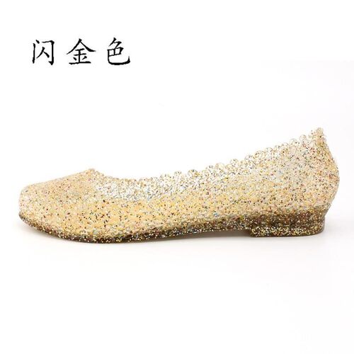 仙女鞋子广场舞妈妈细跟夏天凉鞋果冻护士塑胶水晶女士男童夏季。 - 图1