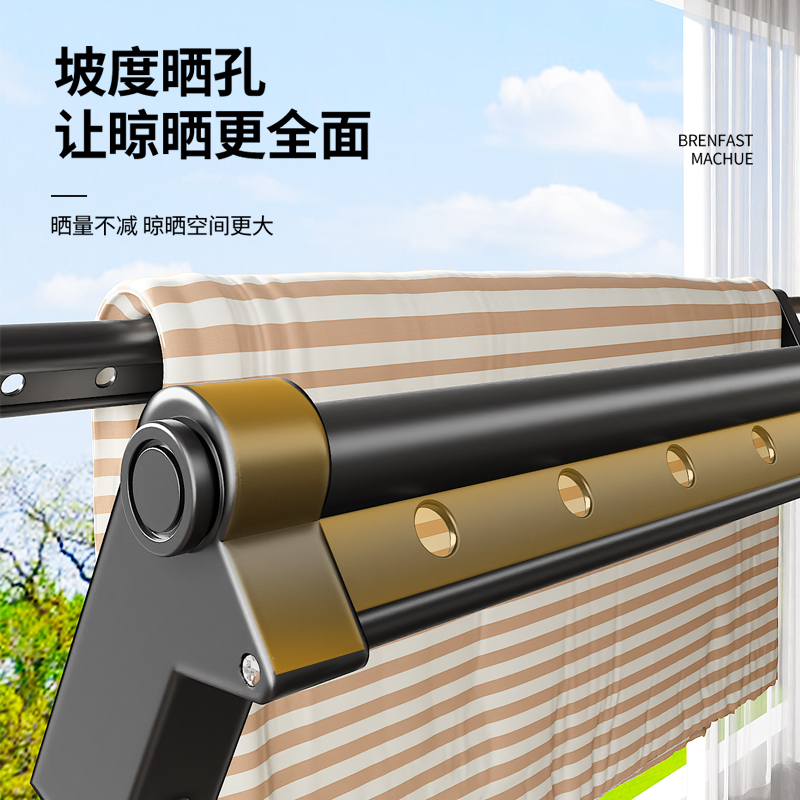 落地晾衣架折叠铝合金高承重晒被子神器家用阳台室内外伸缩凉衣杆