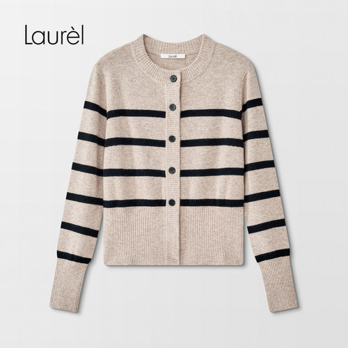 Laurel劳芮新款航海条纹针织外套LWD353M01700 - 图2