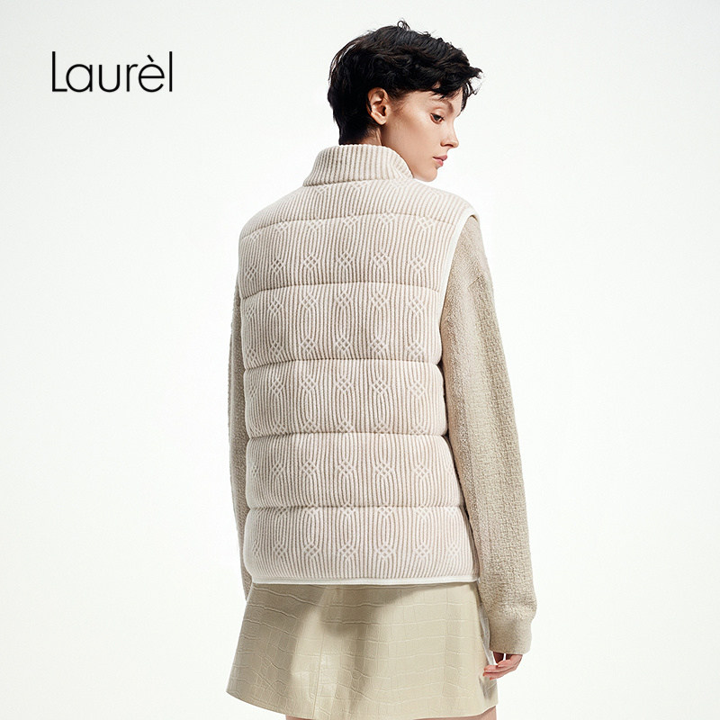 Laurel Laurel 26 Autumn and Winter Twist Stand Collar Down Vest Vest LWD373L00900