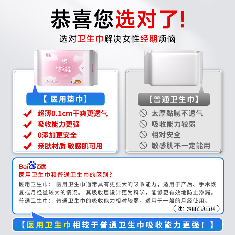 医用械字号卫生巾官方正品妇科护理垫日夜姨妈巾超薄透气国家标准,淘宝优惠券,粉丝福利购,淘宝优惠卷