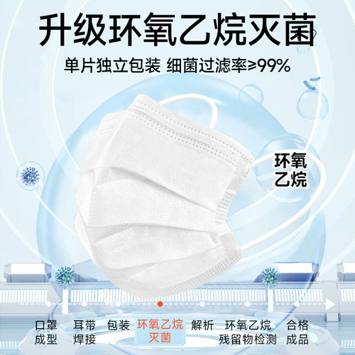 Белая одноразовая медицинская маска, высококачественная упаковка, официальный продукт