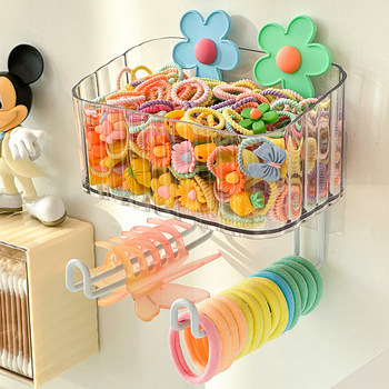 Hair accessories storage box wall-mounted wall-mounted children's hair hoop hair clip head rope women baby rubber band shelf dormitory bathroom artifact