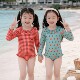ຊຸດລອຍນ້ຳ polka dot ເສື້ອແຂນຍາວ ປ້ອງກັນແດດ