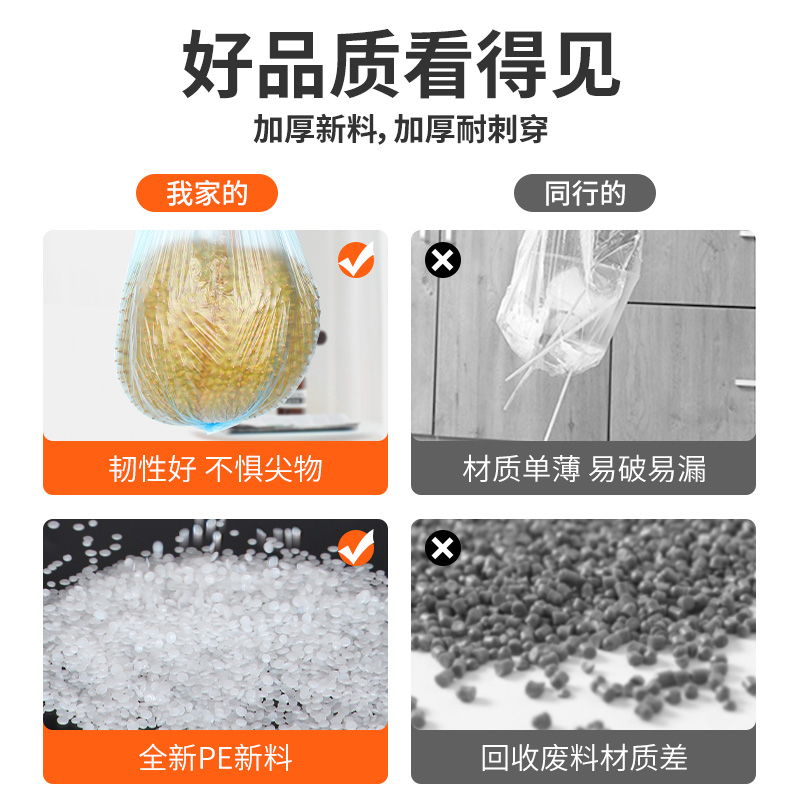 垃圾袋家用手提式实惠装抽绳加厚拉圾圾桶塑料袋中号黑色背心大号 - 图1