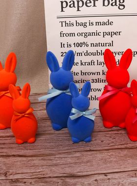 新款现货 跨境复活节植绒兔子装饰 毛绒小兔子 春天场景布置礼物