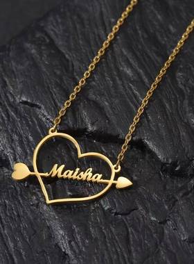 Customized letter name necklace personalized arabic fashion