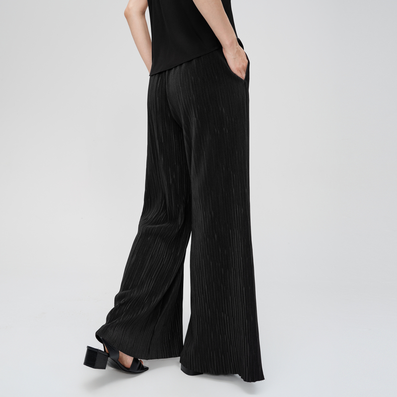 indicia标记商场同款黑色阔腿裤休闲裤长裤子夏季女装6B406KZ357C - 图3