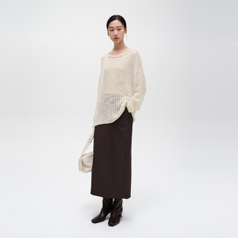 indicia标记夏季咖色半身裙中长款裙子商场同款女装6B406QZ305C