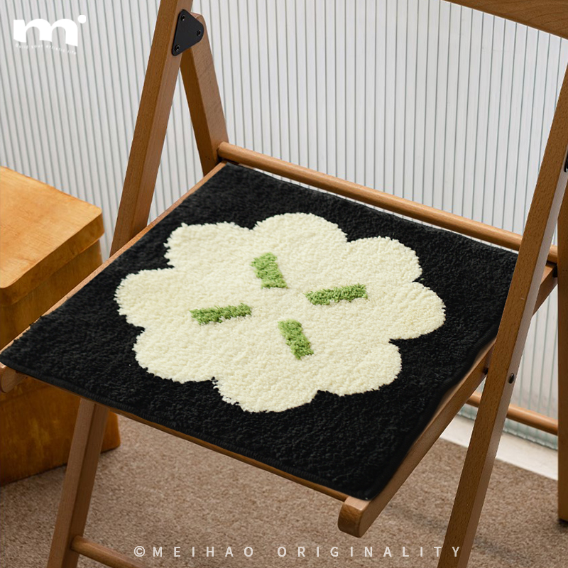 原创ins复古坐垫植绒椅垫簇绒地毯可机洗家用耐脏吸水杯垫沙发垫 - 图0