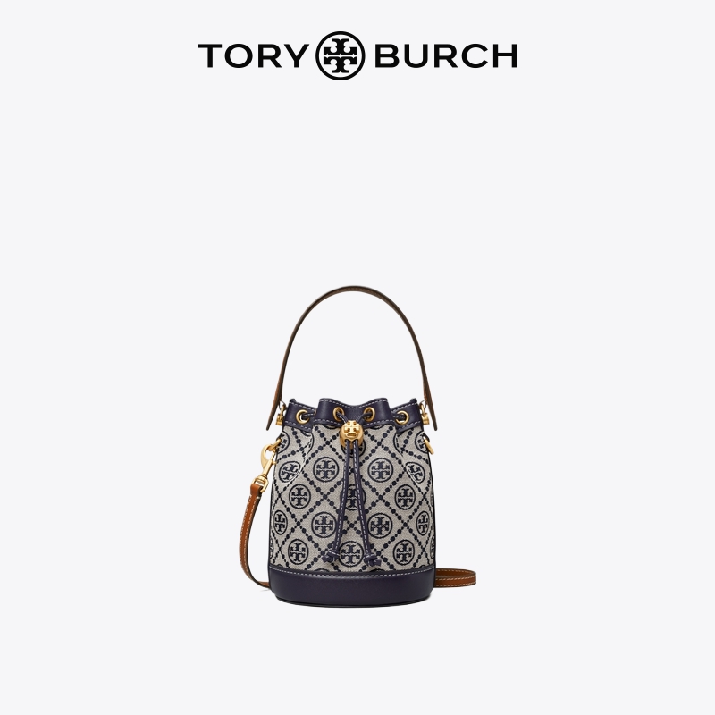 TORY BURCH汤丽柏琦T MONOGRAM迷你提花水桶包toryburch 80534-图0