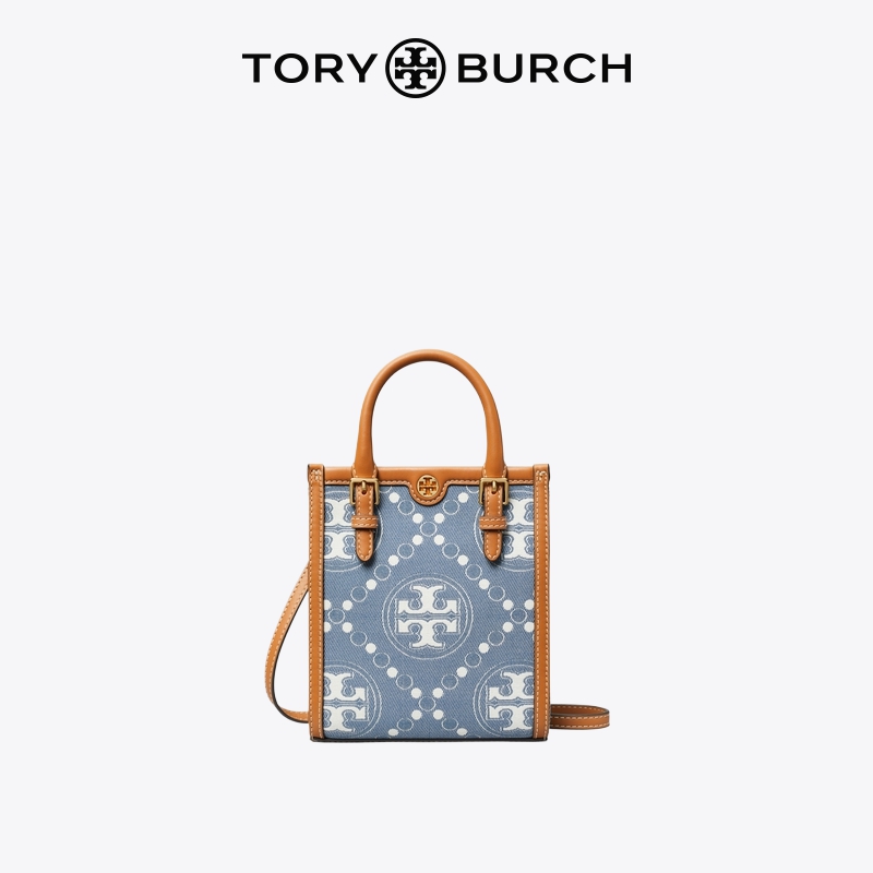 【限时礼遇】TORYBURCH 汤丽柏琦T MONOGRAM迷你丹宁琴谱包159639 - 图0