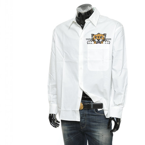 KENZO高田贤三 男士潮牌老虎印花时尚休闲长袖衬衫 FF55CH4299P3 - 图1