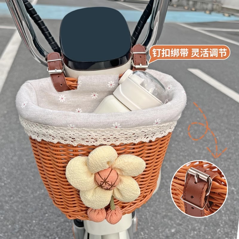 电动车前置物兜后置车筐电瓶车后车筐车篓储物包挂篮子自行车篮 - 图2