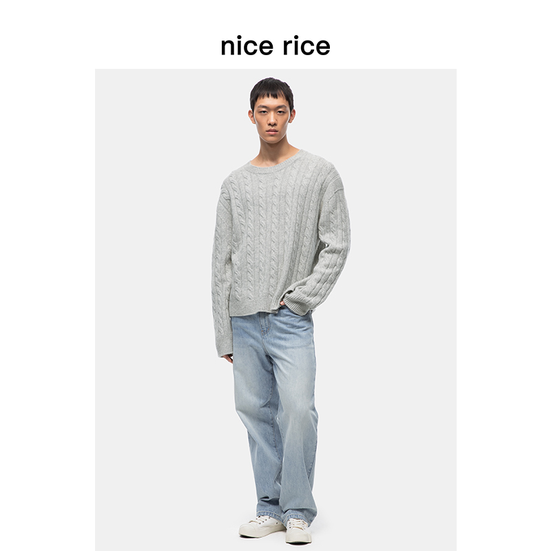 nice rice好饭 全棉水洗12.8盎司直筒牛仔裤[商场同款]NFD13073 - 图3