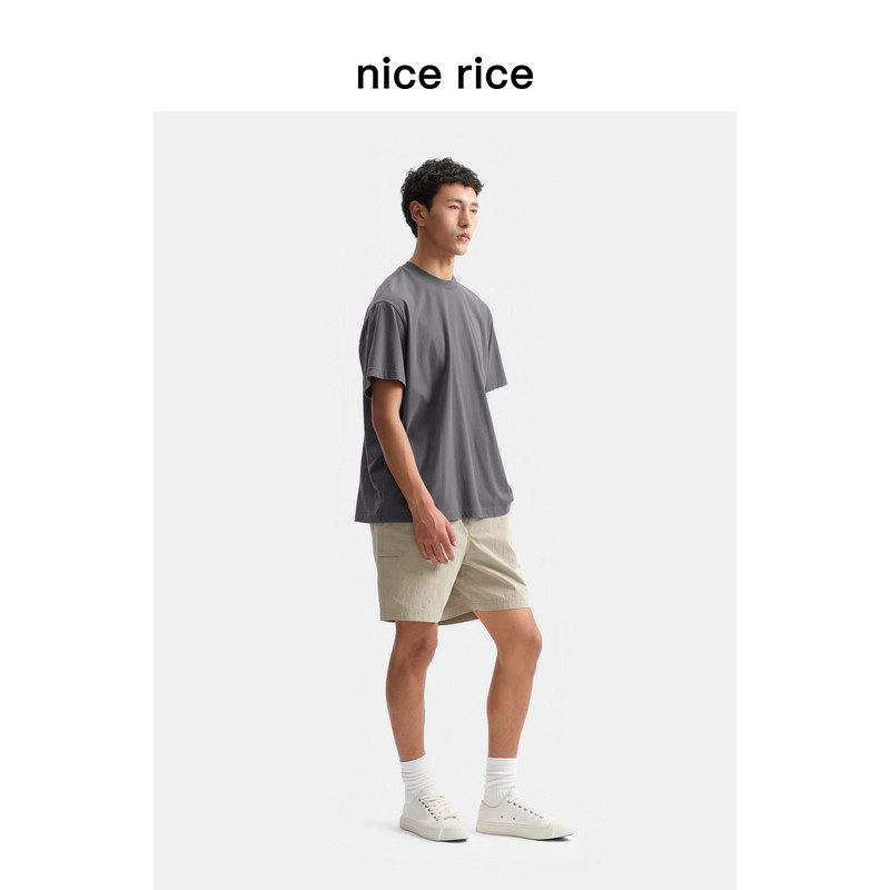 nice rice好饭 夏季简约斜插袋宽松直筒男士工装休闲短裤NHX11051,淘宝优惠券,粉丝福利购,淘宝优惠卷