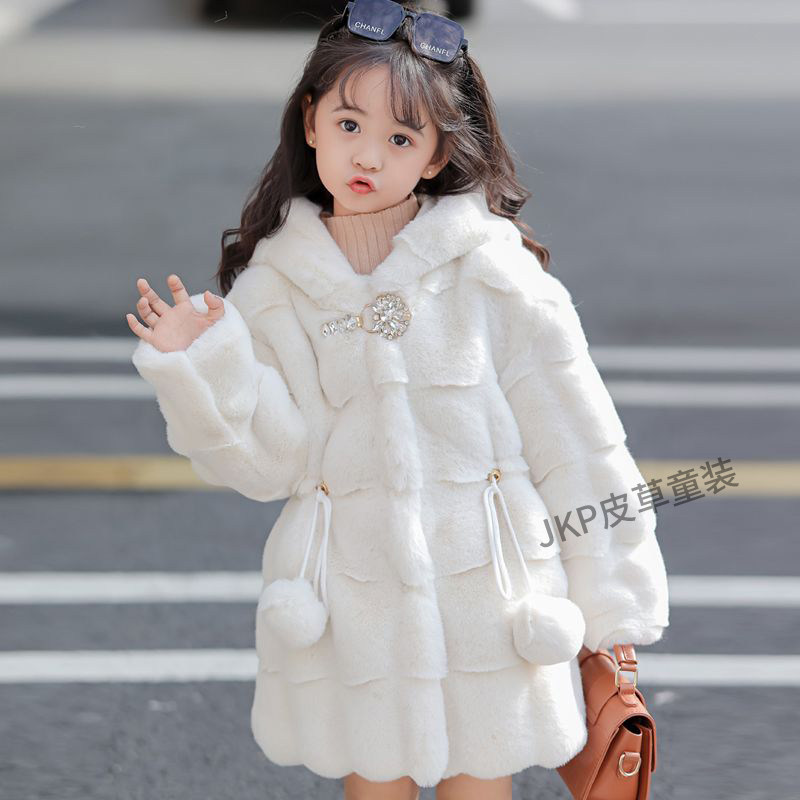 秋冬季儿童仿水貂毛皮草外套女童中长款收腰宝宝毛毛大衣夹棉加厚,淘宝优惠券,粉丝福利购,淘宝优惠卷