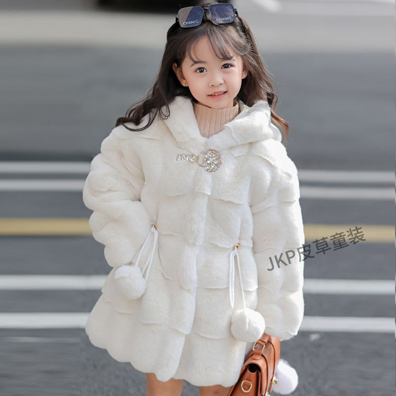 秋冬季儿童仿水貂毛皮草外套女童中长款收腰宝宝毛毛大衣夹棉加厚,淘宝优惠券,粉丝福利购,淘宝优惠卷