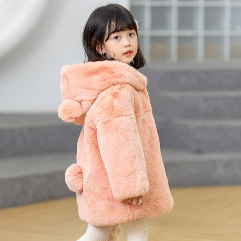 儿童皮草冬装男童女童真獭兔毛加厚棉衣小宝宝连帽厚外套中长款,淘宝优惠券,粉丝福利购,淘宝优惠卷