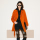 Large lapel sheep wool coat for women