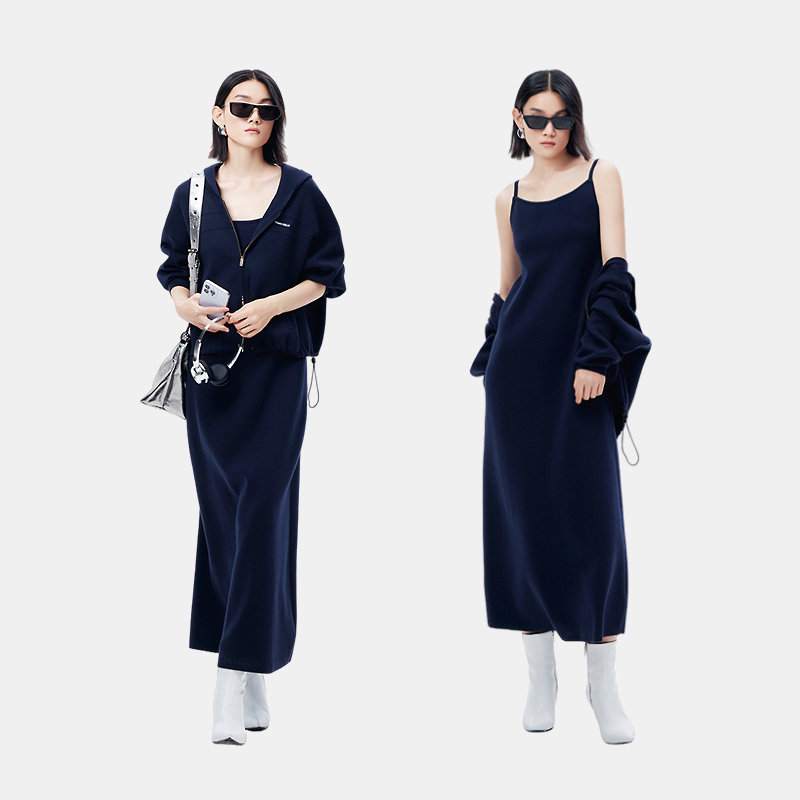 FF仿佛休闲套装女2026春季新款吊带裙外套含棉两件套舒适连衣裙,淘宝优惠券,粉丝福利购,淘宝优惠卷