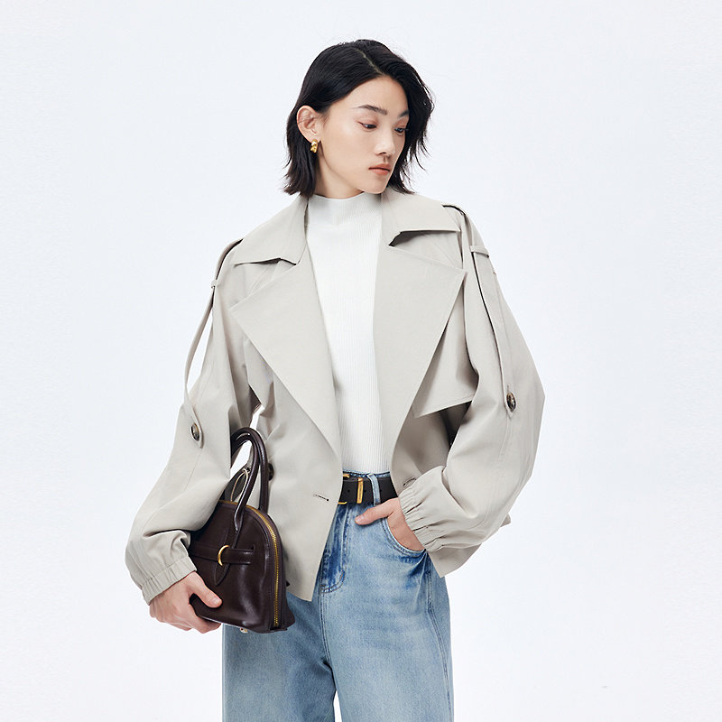 FF仿佛短外套女2026春新款复古大翻领肩章风衣飞行员夹克短款外套,淘宝优惠券,粉丝福利购,淘宝优惠卷