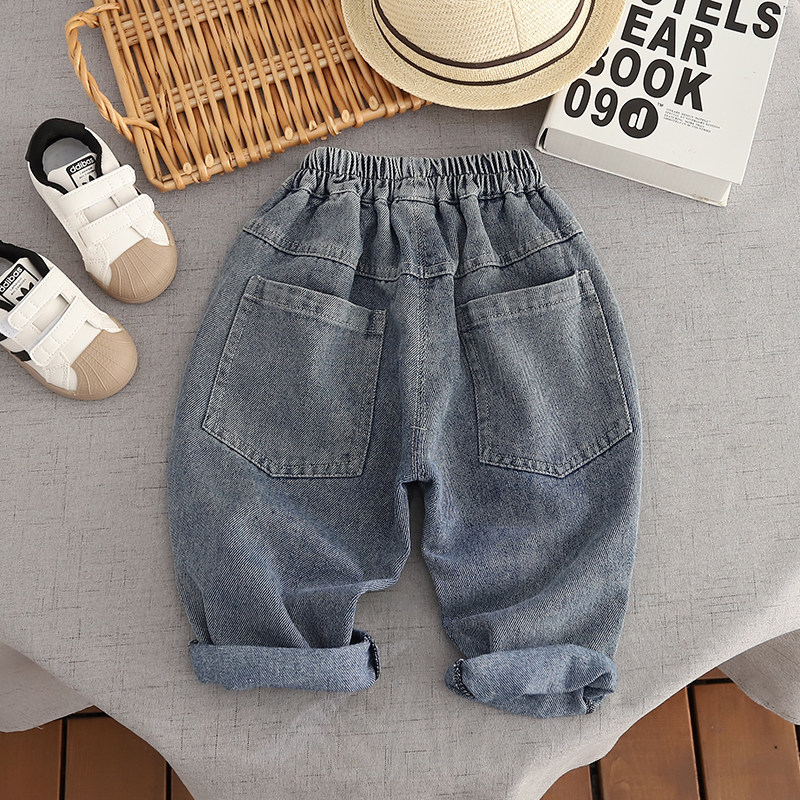 儿童裤子男童牛仔裤宝宝裤春秋装2023新款秋季小男孩休闲宽松长裤,淘宝优惠券,粉丝福利购,淘宝优惠卷