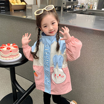 Childrens new 2023 Girls spring autumn season Korean version Leisure Long sleeves Assault Clothing Jacket Woman Baby Foreign Air Autumn Clothing