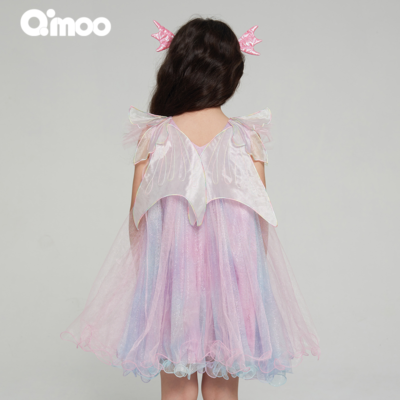 Qimoo淇木24夏季新款童装女童美人鱼系列网纱连衣裙QCL2LP140A - 图1