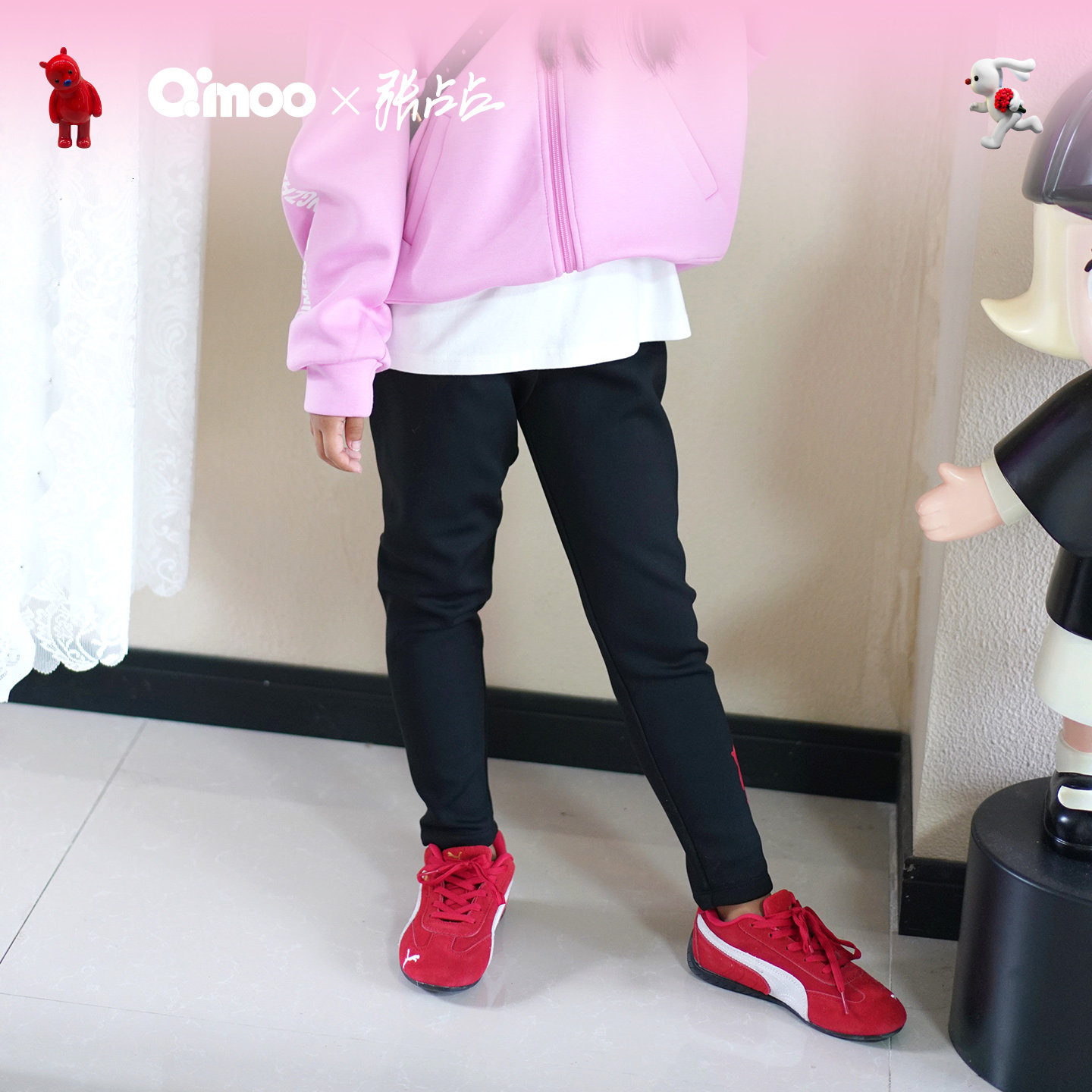 【张占占IP联名】Qimoo冬季新款女童加绒打底裤厚外穿QSS4KP518Z,淘宝优惠券,粉丝福利购,淘宝优惠卷