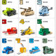 Children's educational digital transformation toys assembled together