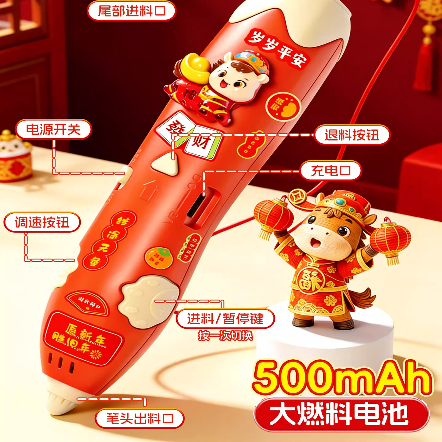 3d打印笔儿童款三d立体绘画涂鸦笔女童玩具男孩子生日元旦节礼物新年小女孩低温不烫手涂鸦绘画笔女童手工diy,淘宝优惠券,粉丝福利购,淘宝优惠卷