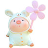 Creative cute piggy windmill bamboo dragonfly bear rabbit battery car ornaments bicycle electric motorcycle decorations