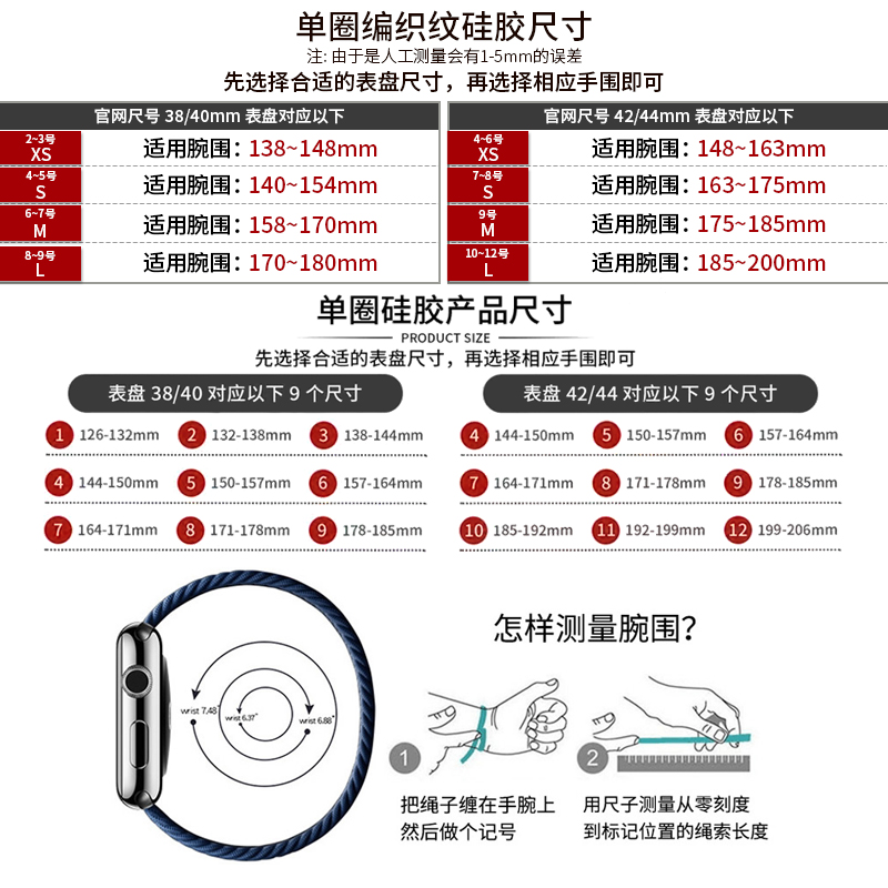 适用iwatch9表带ultra2单圈编织纹苹果手表s9表带se弹力硅胶软s8运动applewatch8表带5/6代740mm创意45新款s7 - 图3