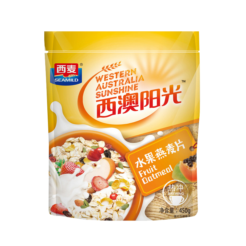 西麦西澳阳光热冲水果燕麦片450g即食拌酸奶营养早餐冲饮饱腹麦片