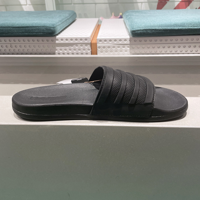 阿迪达斯男女鞋2024夏季款简约一字拖户外居家休闲纯色拖鞋ID3406 - 图0