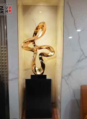 优选创意抽象摆件玄关大r型酒店售楼处大堂艺术雕塑客厅轻奢装饰
