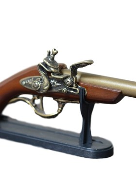 精选吧台实木高级感燧发枪小众工艺E电视柜左轮装饰品家居摆件模