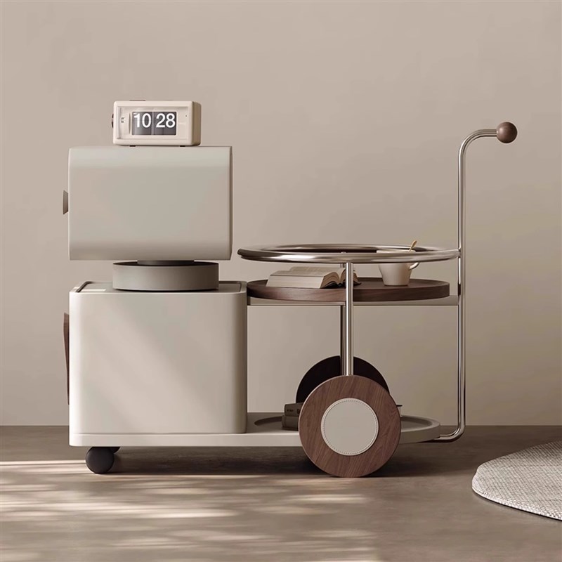 优选新款高端桌子小推车s客厅移动茶几多功能创意沙发边几实木角 - 图2