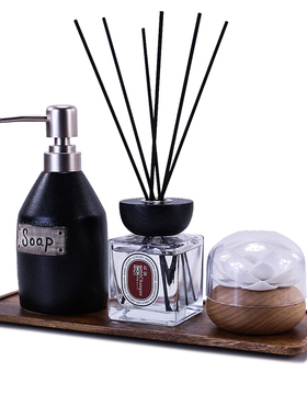 优选化妆室摆件样板房软饰品浴室柜洗手台香O薰托盘新中式酒店卫