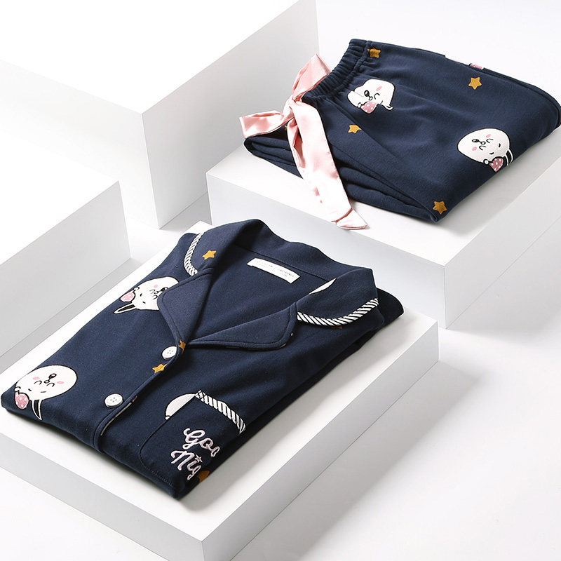 芬腾春秋长袖纯棉韩版甜美可爱睡衣 芬腾outlets店睡衣/家居服套装