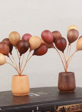 实木气球摆件可爱创意装饰车载各种摆件礼物桌面告白气球家具道具